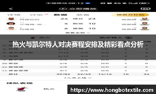 热火与凯尔特人对决赛程安排及精彩看点分析